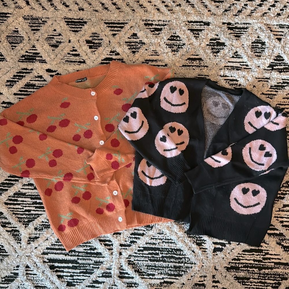 Cherry and Smiley Cardigans